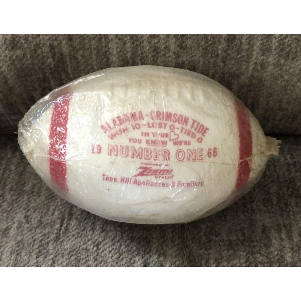 Vtg Rare Alabama Crimson Tide Plastic Mini Football 1966 Undefeated #1 NOS New